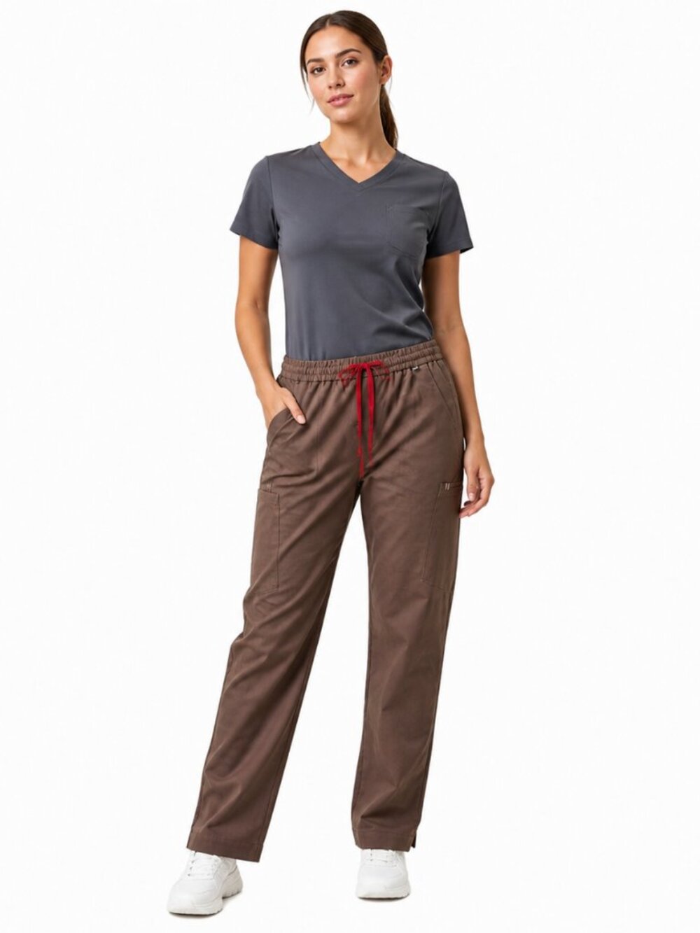 Mediclo Women's Sable Scrub Pants Size S Brown 7-Pocket Medical NWT